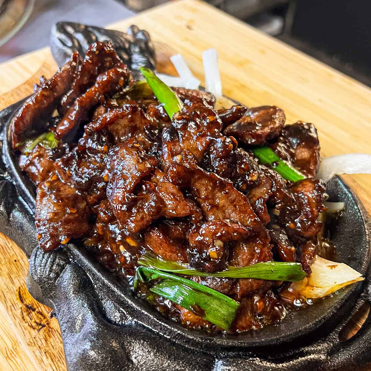 Beef sizzling